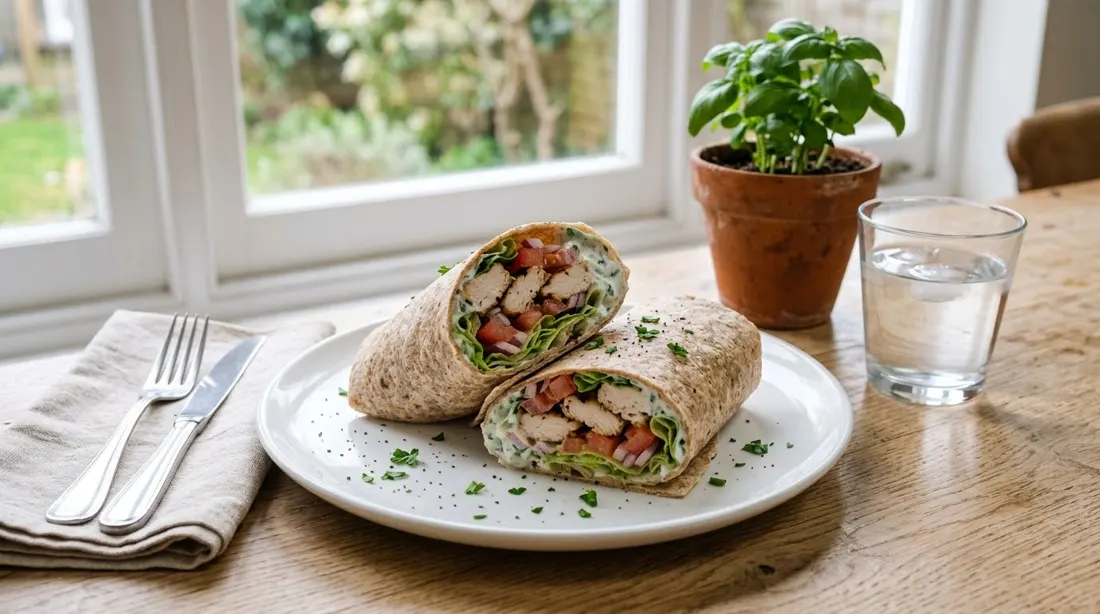 Wrap de pollo con salsa de yogur